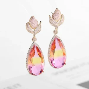 FRENCH RIVIERA | Lux Earrings -vaaleanpunaiset juhlakorvakorut