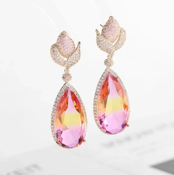 FRENCH RIVIERA | Lux Earrings -vaaleanpunaiset juhlakorvakorut