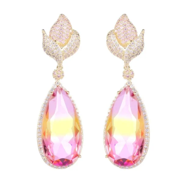FRENCH RIVIERA | Lux Earrings -vaaleanpunaiset juhlakorvakorut