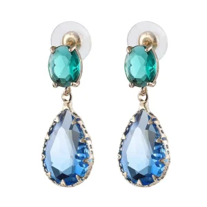 FRENCH RIVIERA | Marietta Earrings -sini-vihreät pisarakorvakorut