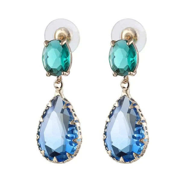 FRENCH RIVIERA | Marietta Earrings -sini-vihreät pisarakorvakorut