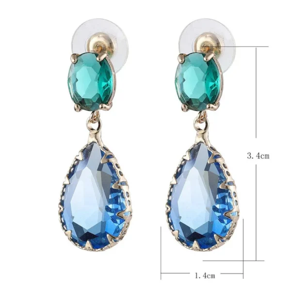 FRENCH RIVIERA | Marietta Earrings -sini-vihreät pisarakorvakorut