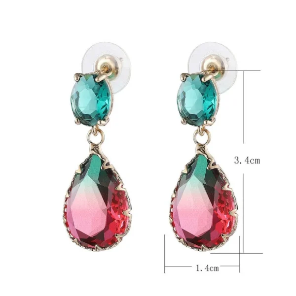 FRENCH RIVIERA | Marietta Earrings -puna-vihreät pisarakorvakorut