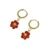 FRENCH RIVIERA | Maya Earrings -punaiset kukkarenkaat
