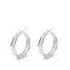 FRENCH RIVIERA | Medium Ada Hoops -teräksiset kulmikkaat renkaat (hopea)