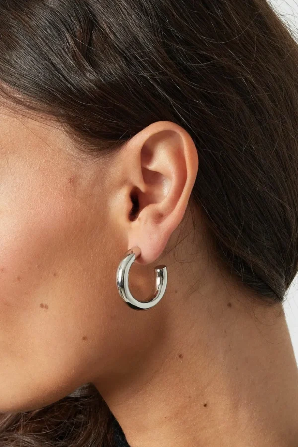 FRENCH RIVIERA | Megan Hoops -kirurginteräksiset renkaat (hopea)