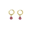 FRENCH RIVIERA | Mini Maya Earrings -fuksianpunaiset kukkarenkaat