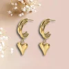FRENCH RIVIERA | Modern Heart Earrings -kirurginteräsrenkaat sydämellä
