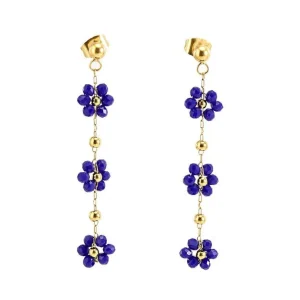 FRENCH RIVIERA | Nea Earrings -siniset kirurginteräksiset korvakorut