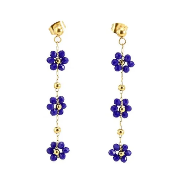 FRENCH RIVIERA | Nea Earrings -siniset kirurginteräksiset korvakorut