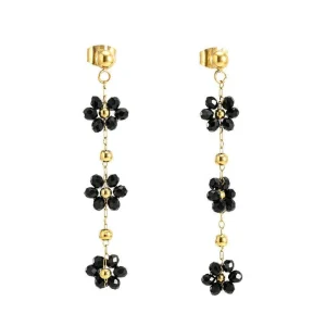 FRENCH RIVIERA | Nea Earrings -mustat kirurginteräksiset korvakorut