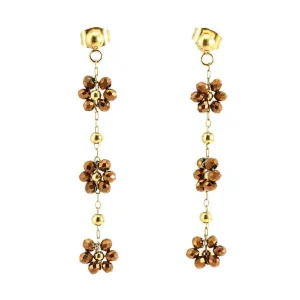 FRENCH RIVIERA | Nea Earrings -ruskeat kirurginteräksiset korvakorut