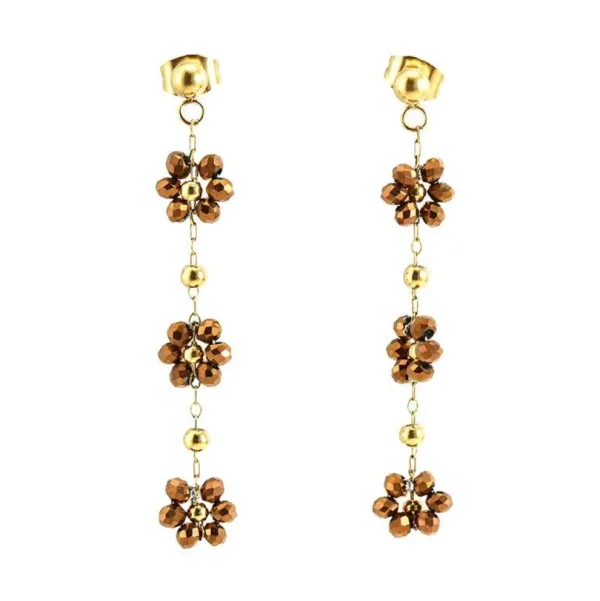 FRENCH RIVIERA | Nea Earrings -ruskeat kirurginteräksiset korvakorut