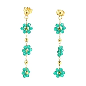 FRENCH RIVIERA | Nea Earrings -vihreät kirurginteräksiset korvakorut