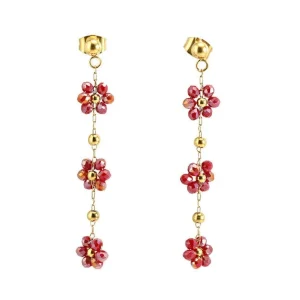 FRENCH RIVIERA | Nea Earrings -punaiset kirurginteräksiset korvakorut