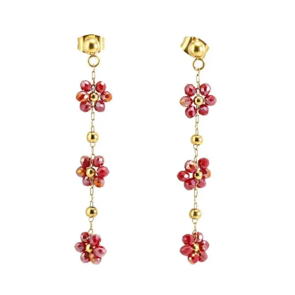 FRENCH RIVIERA | Nea Earrings -punaiset kirurginteräksiset korvakorut