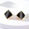 FRENCH RIVIERA | New York Earrings -mustat kirurginteräsnapit