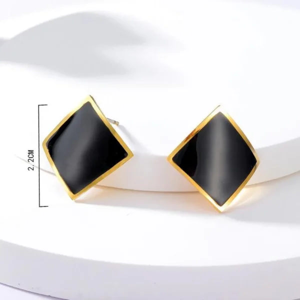 FRENCH RIVIERA | New York Earrings -mustat kirurginteräsnapit