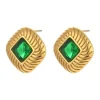 FRENCH RIVIERA | Norah Earrings -vihreät kirurginteräsnapit