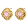 FRENCH RIVIERA | Norah Earrings -vaaleanpunaiset kirurginteräsnapit
