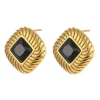 FRENCH RIVIERA | Norah Earrings -mustat kirurginteräsnapit