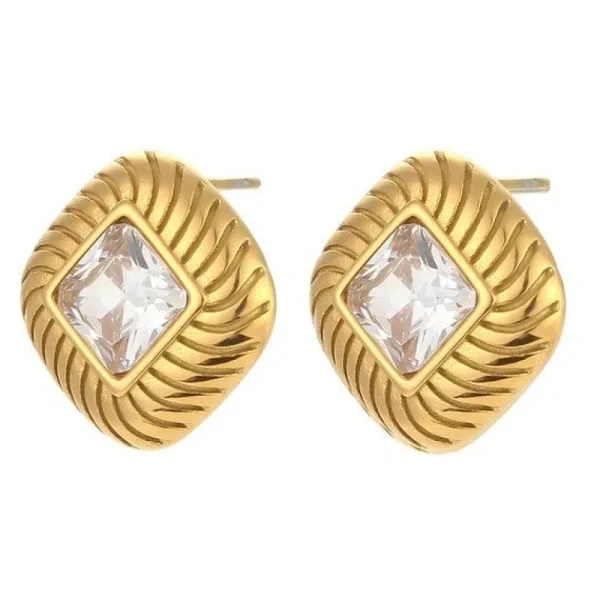 FRENCH RIVIERA | Norah Earrings -kirkkaat kirurginteräsnapit