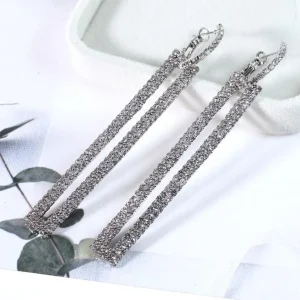 FRENCH RIVIERA | Paola Earrings -kirkaskiviset strassikorvakorut (hopea)