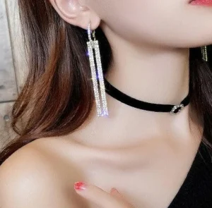 FRENCH RIVIERA | Paola Earrings -kirkaskiviset strassikorvakorut (hopea)