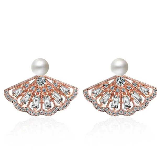 FRENCH RIVIERA | Petal Earrings -ruusukultaiset juhlakorvakorut
