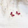 FRENCH RIVIERA | Petit Papillon -kirurginteräksiset pinkit perhosnapit