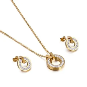 FRENCH RIVIERA | Roman Numerals in Gold -kiruruginteräksinen korusetti