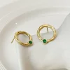 FRENCH RIVIERA | Saint Tropez Earrings -teräksiset vihreät korvakorut