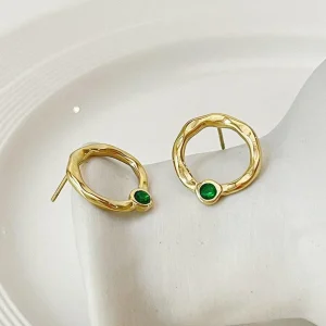 FRENCH RIVIERA | Saint Tropez Earrings -teräksiset vihreät korvakorut