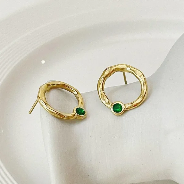 FRENCH RIVIERA | Saint Tropez Earrings -teräksiset vihreät korvakorut