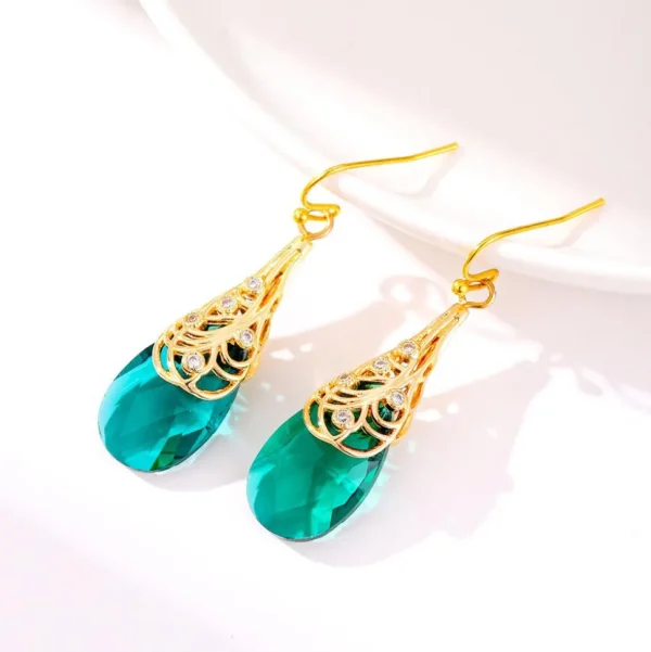 FRENCH RIVIERA | Scarlett Earrings -vihreät pisarakorvakorut