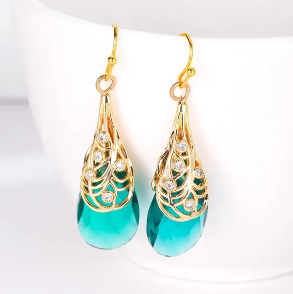 FRENCH RIVIERA | Scarlett Earrings -vihreät pisarakorvakorut