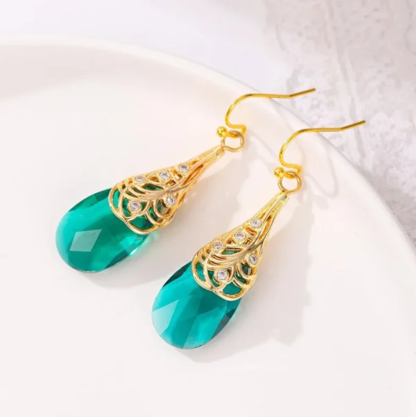 FRENCH RIVIERA | Scarlett Earrings -vihreät pisarakorvakorut