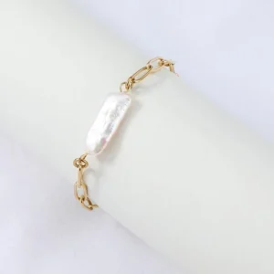 FRENCH RIVIERA | Sianna Bracelet -valkokivinen kirurginteräsrannekoru