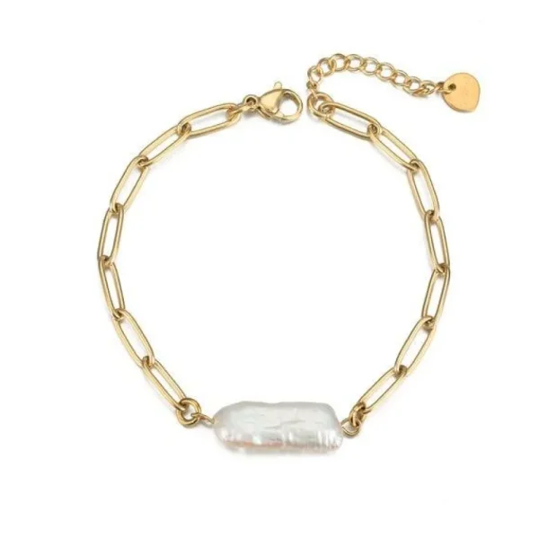 FRENCH RIVIERA | Sianna Bracelet -valkokivinen kirurginteräsrannekoru