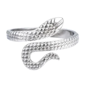 FRENCH RIVIERA | Silver Snake Ring -käärmesormus kirurginterästä