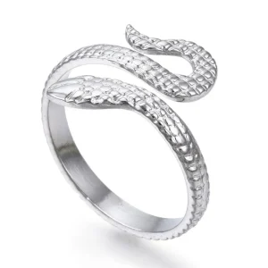 FRENCH RIVIERA | Silver Snake Ring -käärmesormus kirurginterästä