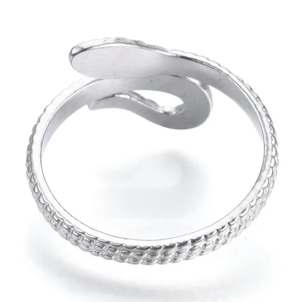 FRENCH RIVIERA | Silver Snake Ring -käärmesormus kirurginterästä