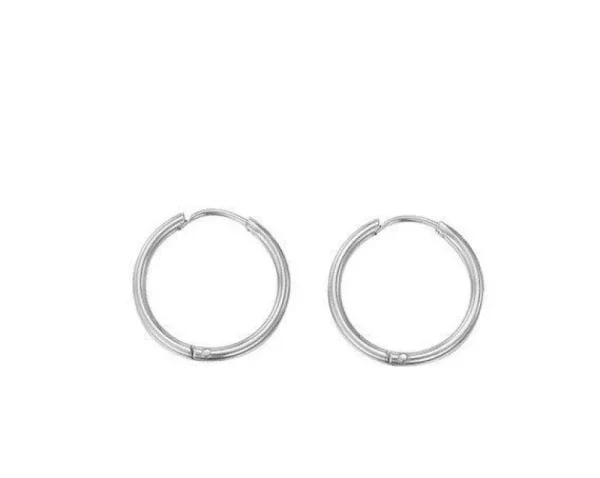 FRENCH RIVIERA | Simple Fay Hoops -teräksiset renkaat (hopea)