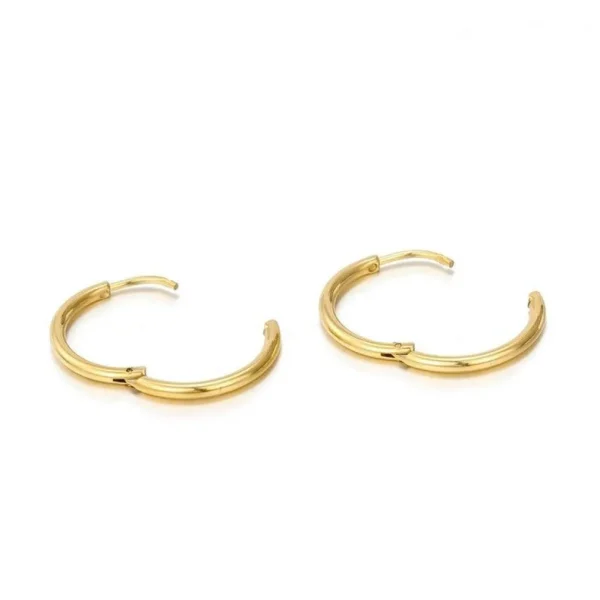 FRENCH RIVIERA | Simple Fay Hoops -teräksiset renkaat (kulta)