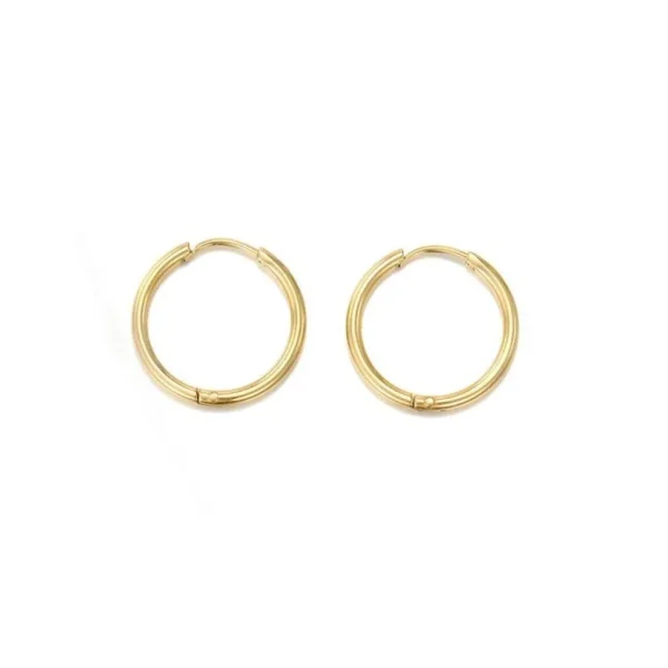 FRENCH RIVIERA | Simple Fay Hoops -teräksiset renkaat (kulta)
