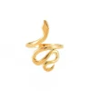 FRENCH RIVIERA | Smooth Gold Snake Ring -käärmesormus kirurginterästä