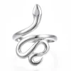 FRENCH RIVIERA | Smooth Silver Snake Ring -käärmesormus kirurginterästä