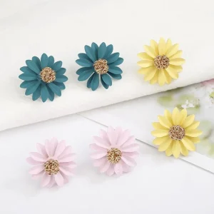 FRENCH RIVIERA | Summer Dahlia -vihreät kukkakorvanapit