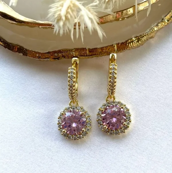 FRENCH RIVIERA | Viola Earrings -vaaleanpunaiset juhlakorvakorut