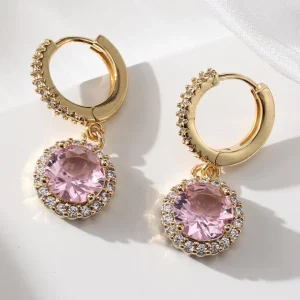 FRENCH RIVIERA | Viola Earrings -vaaleanpunaiset juhlakorvakorut